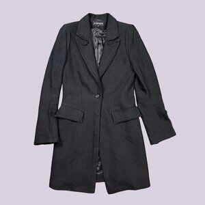 Ann Demeulemeester Black Wool Cinched Long Blazer Designer Coat EU 38 / US Small